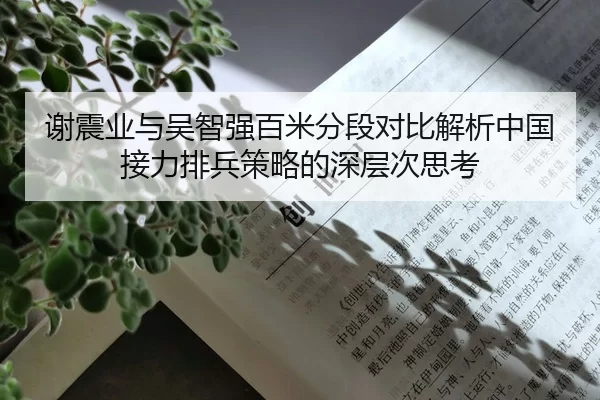 谢震业与吴智强百米分段对比解析中国接力排兵策略的深层次思考